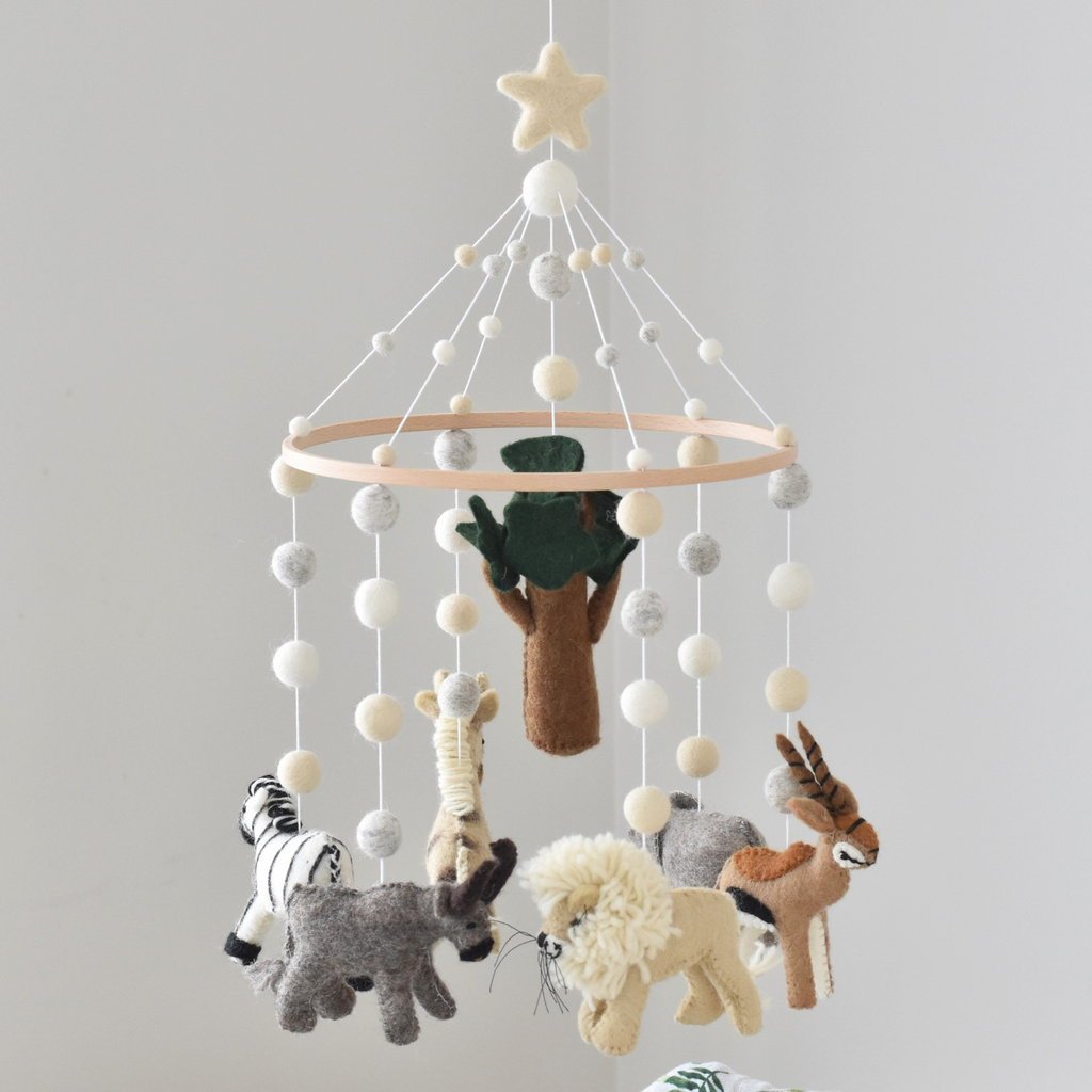 Neutral Savanna Baby Mobile - Tik Tak Design Co.