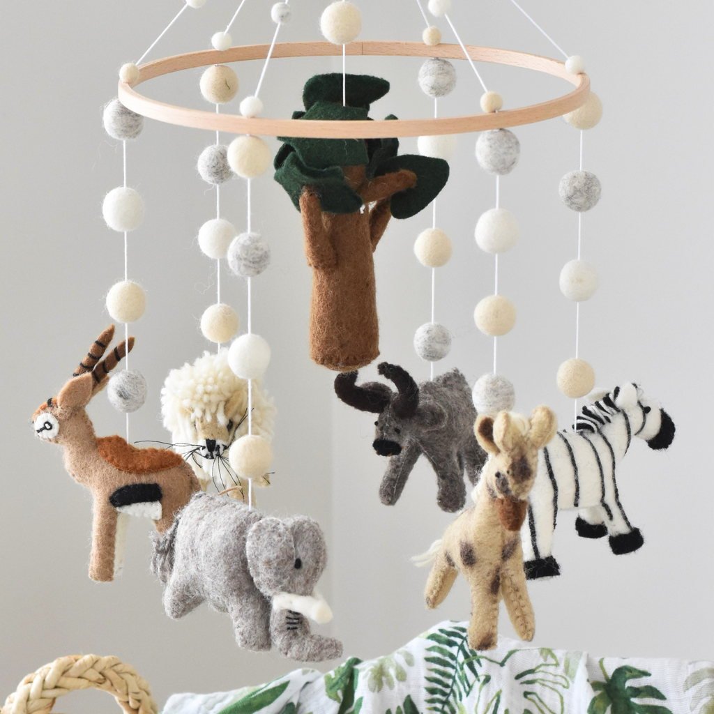 Neutral Savanna Baby Mobile - Tik Tak Design Co.