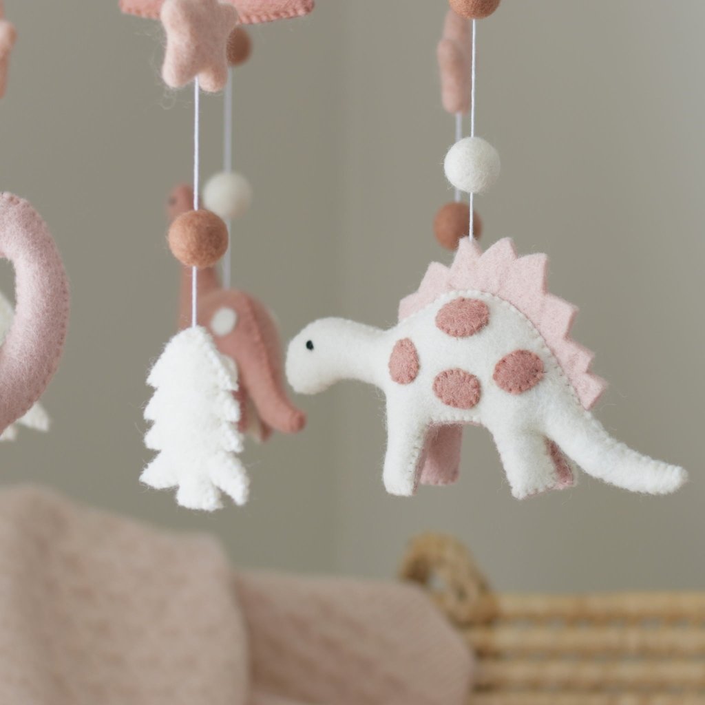 Pink Dinosaurs Baby Mobile - Tik Tak Design Co.