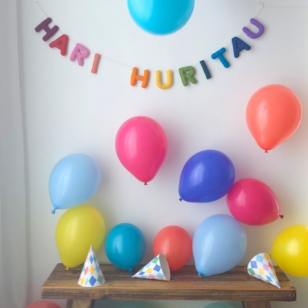 Rainbow Hari Huritau Felt Banner - Tik Tak Design Co.