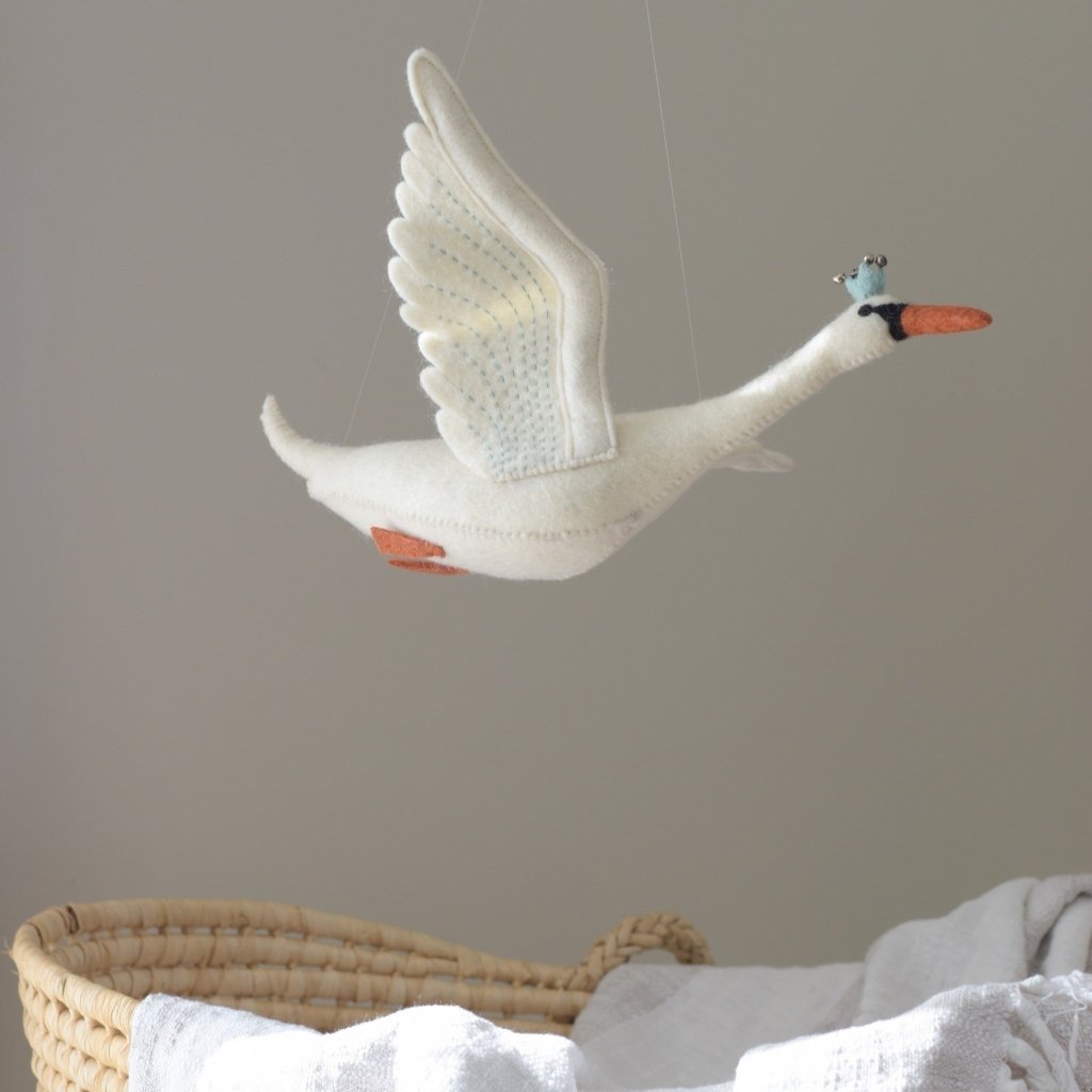 Small Flying Swan Mobile - Mint - Tik Tak Design Co.