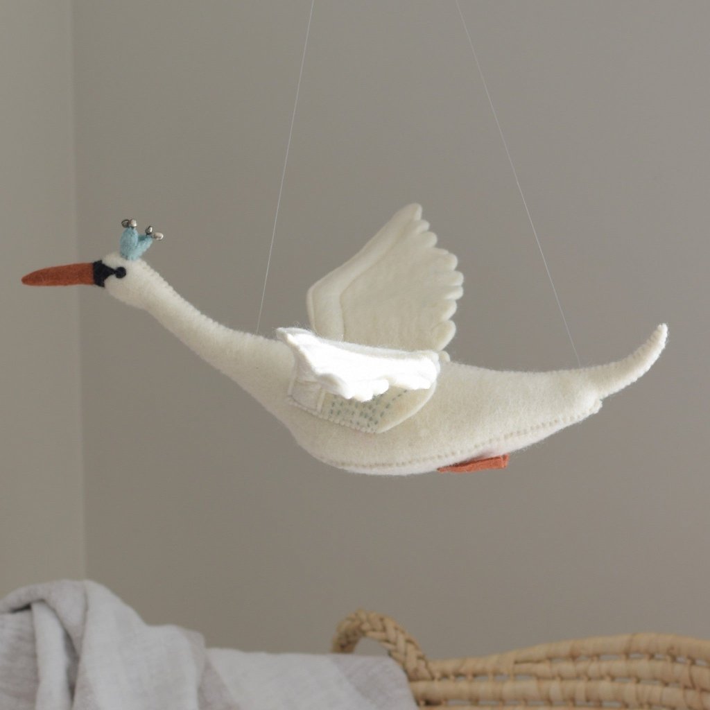 Small Flying Swan Mobile - Mint - Tik Tak Design Co.