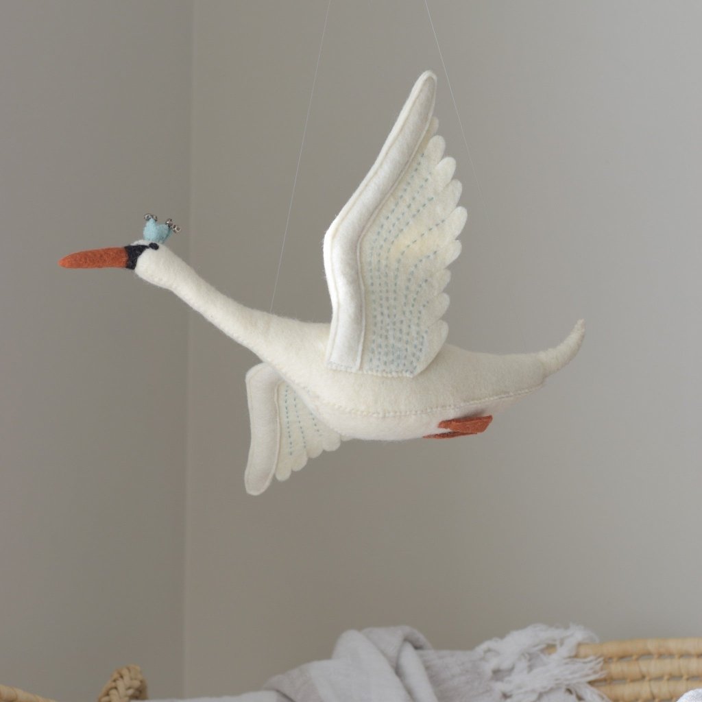 Small Flying Swan Mobile - Mint - Tik Tak Design Co.