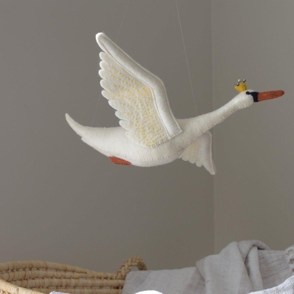 Small Flying Swan Mobile - Mustard - Tik Tak Design Co.