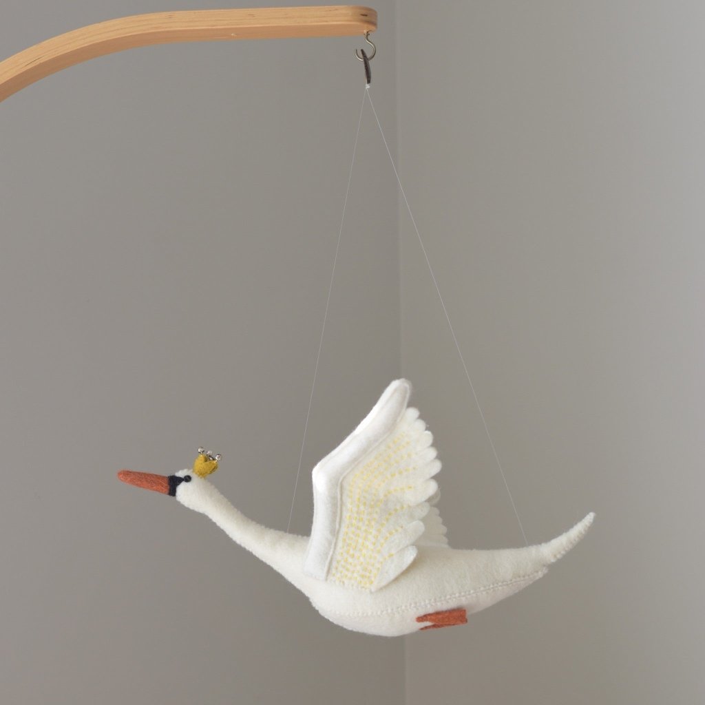 Small Flying Swan Mobile - Mustard - Tik Tak Design Co.