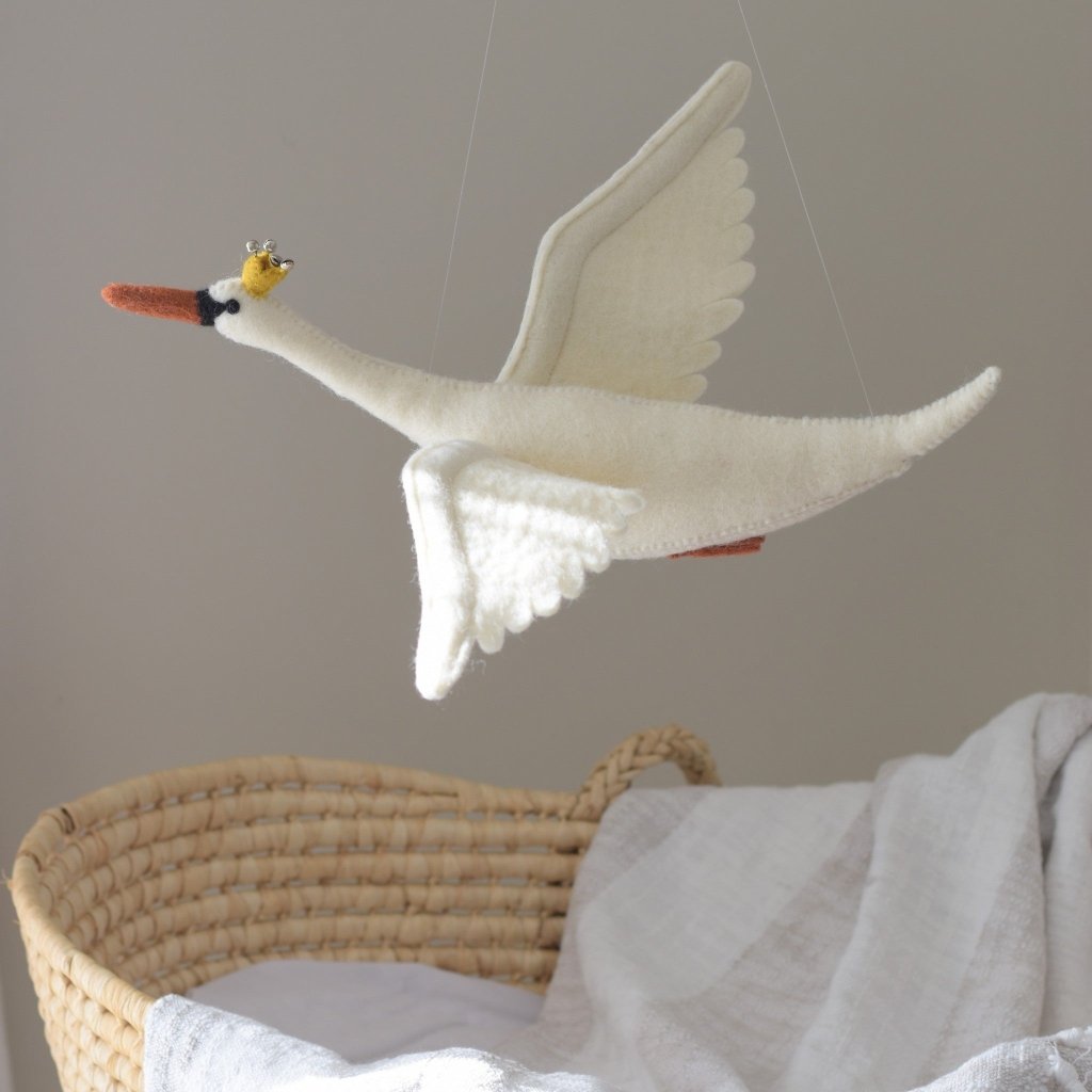 Small Flying Swan Mobile - Mustard - Tik Tak Design Co.