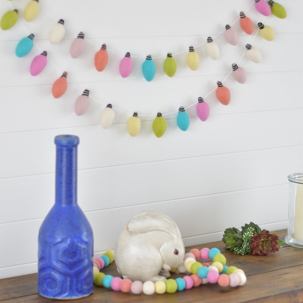 Spring Garden Lights Felt Garland - Tik Tak Design Co.