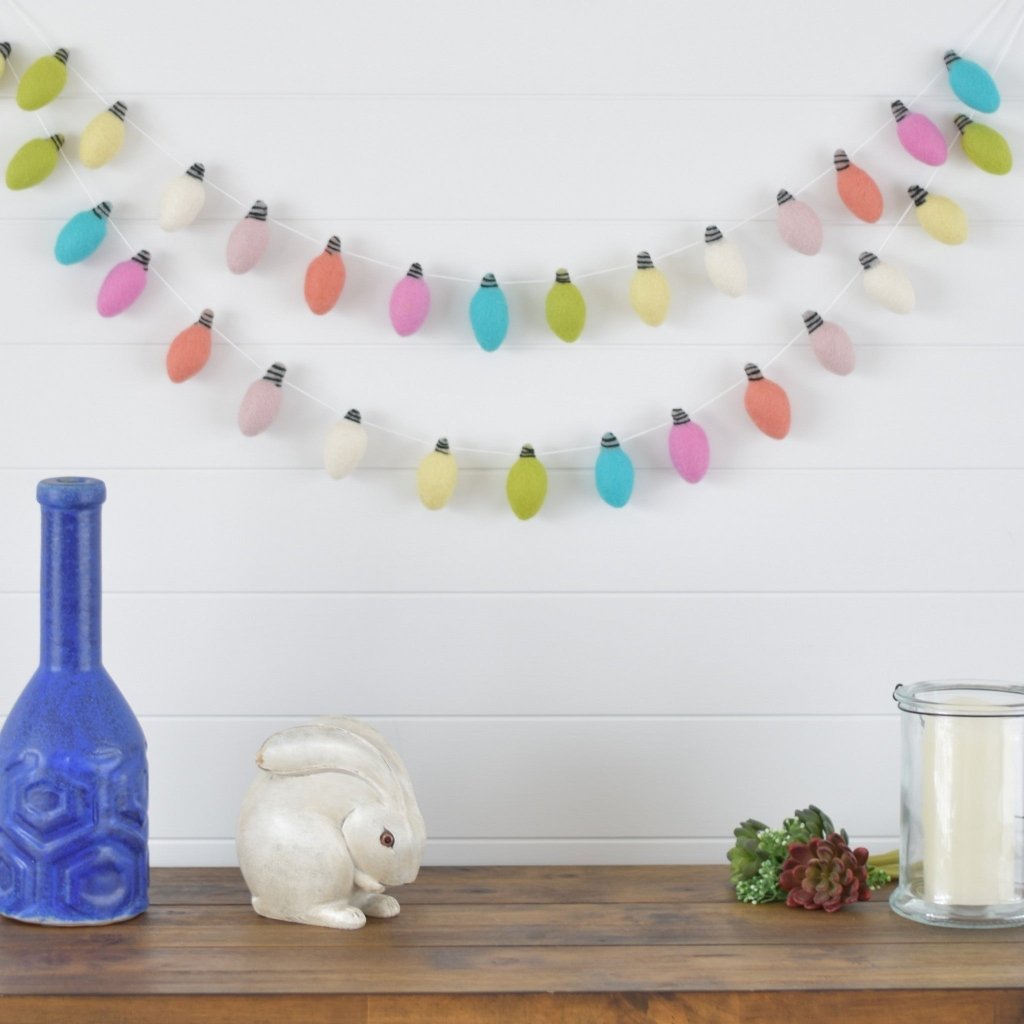 Spring Garden Lights Felt Garland - Tik Tak Design Co.