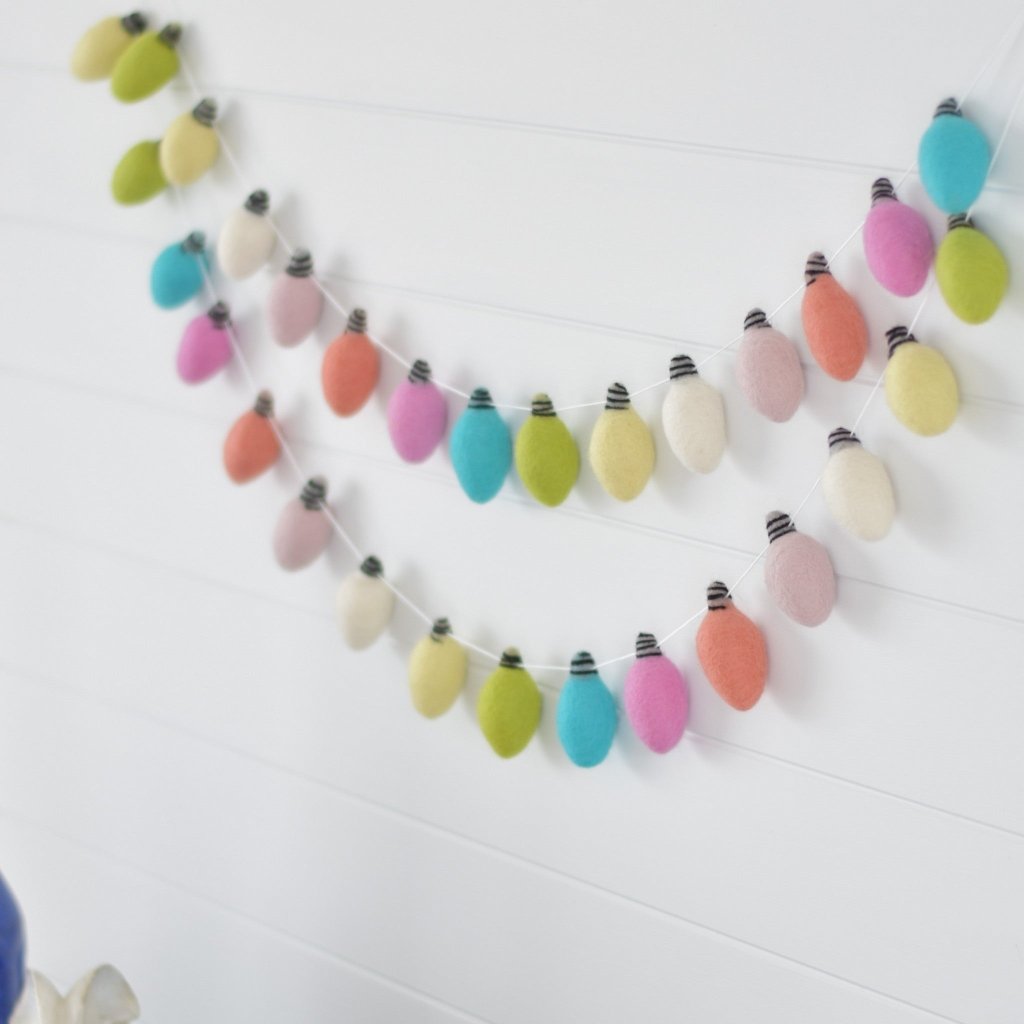 Spring Garden Lights Felt Garland - Tik Tak Design Co.