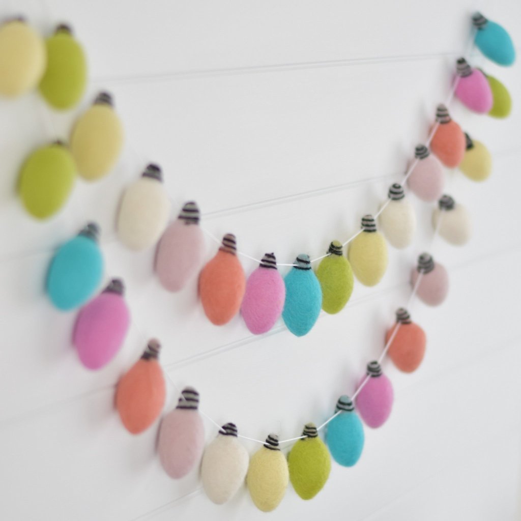 Spring Garden Lights Felt Garland - Tik Tak Design Co.