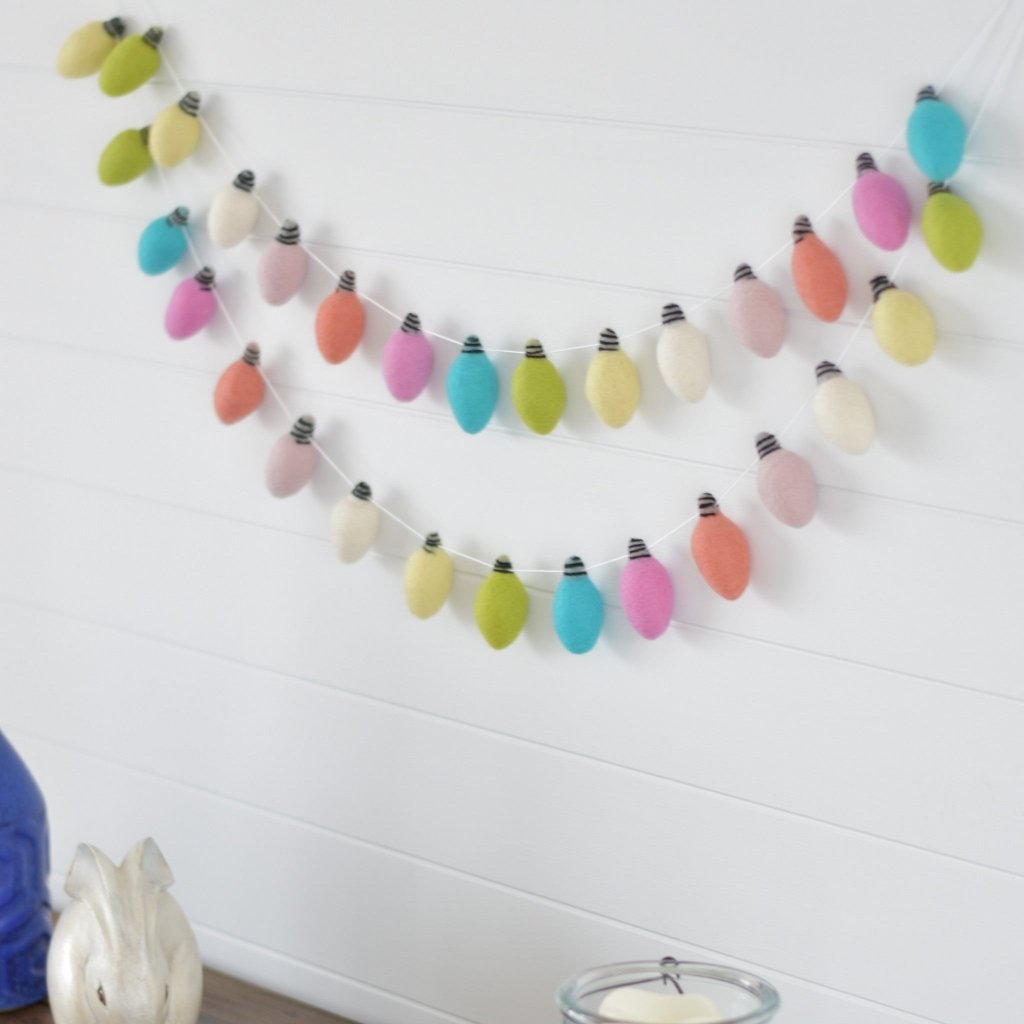 Spring Garden Lights Felt Garland - Tik Tak Design Co.
