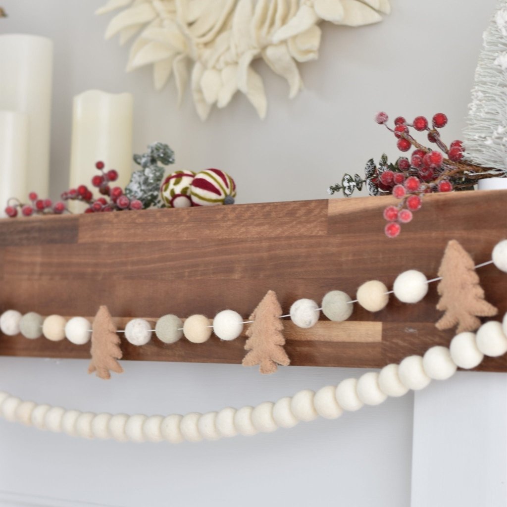 Tree and Felt Ball Christmas Garland - Tik Tak Design Co.