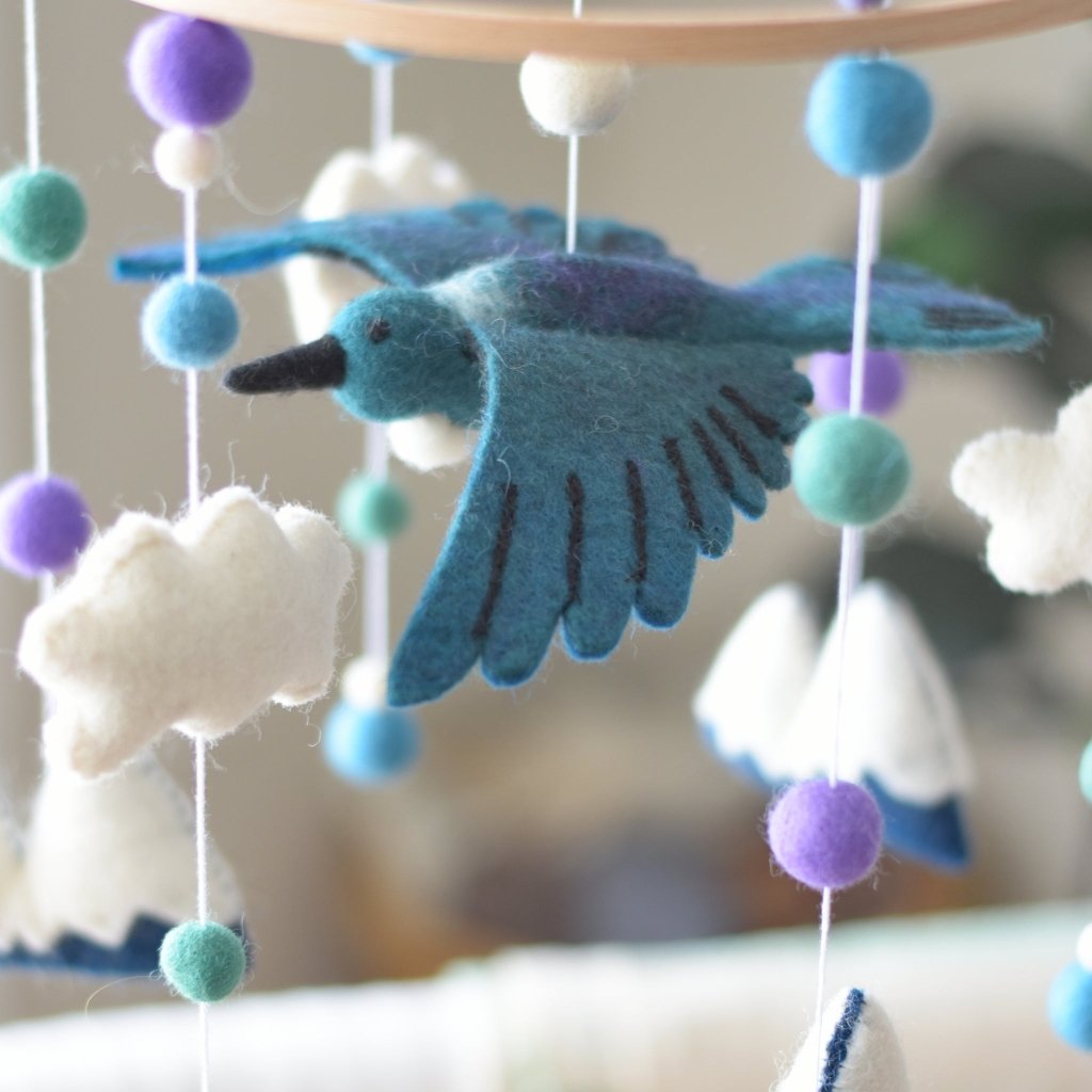 Tūī and Mountain Baby Mobile - Tik Tak Design Co.