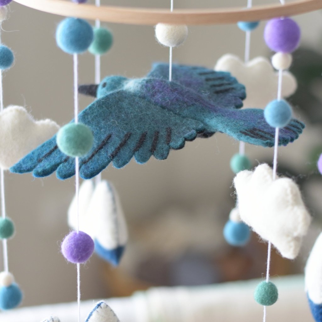 Tūī and Mountain Baby Mobile - Tik Tak Design Co.