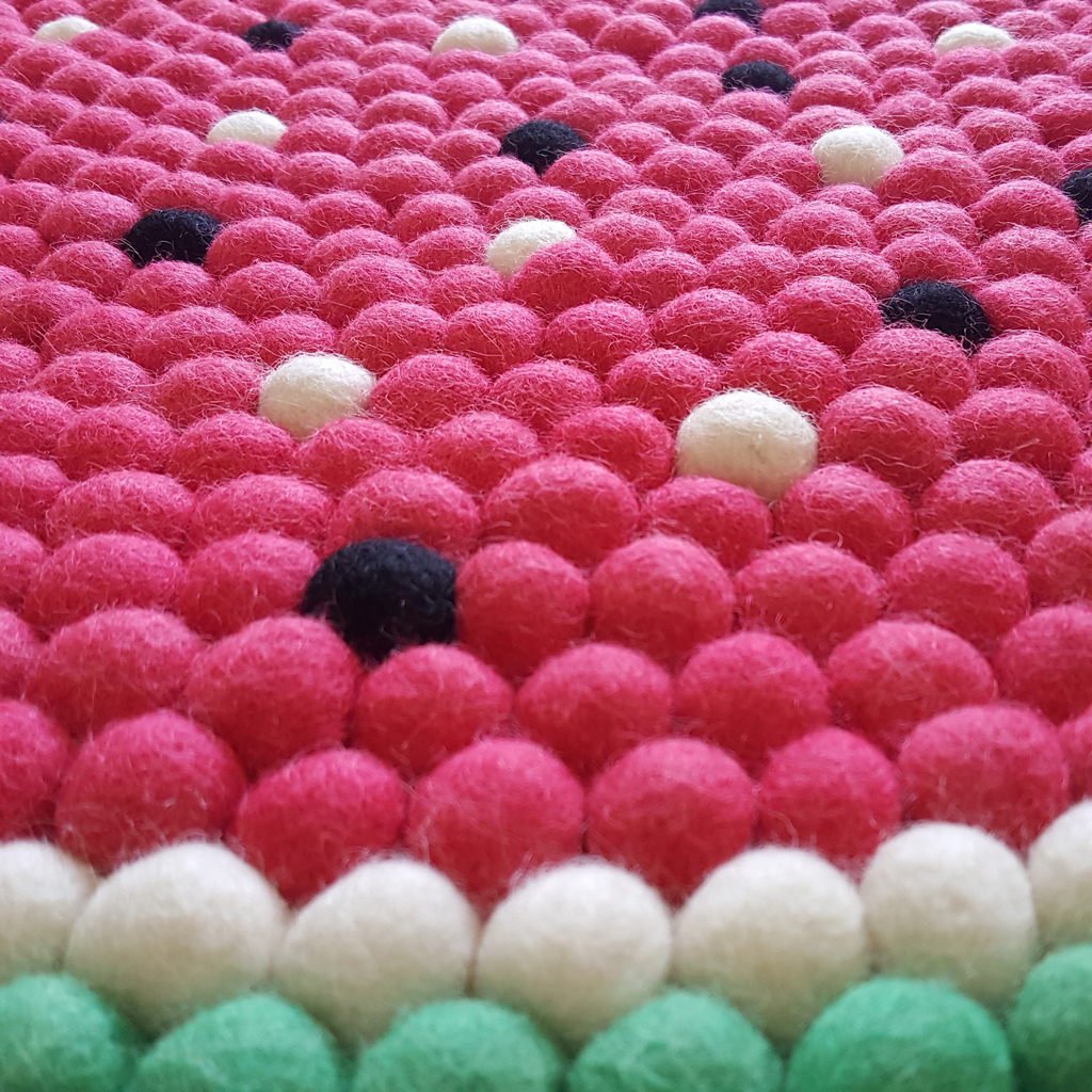 Watermelon Felt Ball Rug - Tik Tak Design Co.