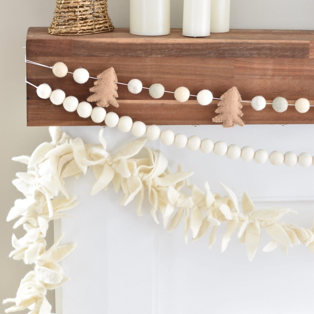 White Leaf Garland - Tik Tak Design Co.