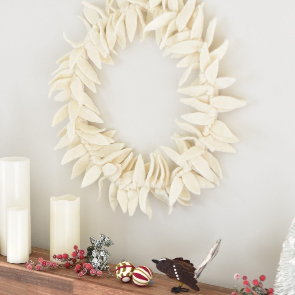White Leaves Wreath - Tik Tak Design Co.