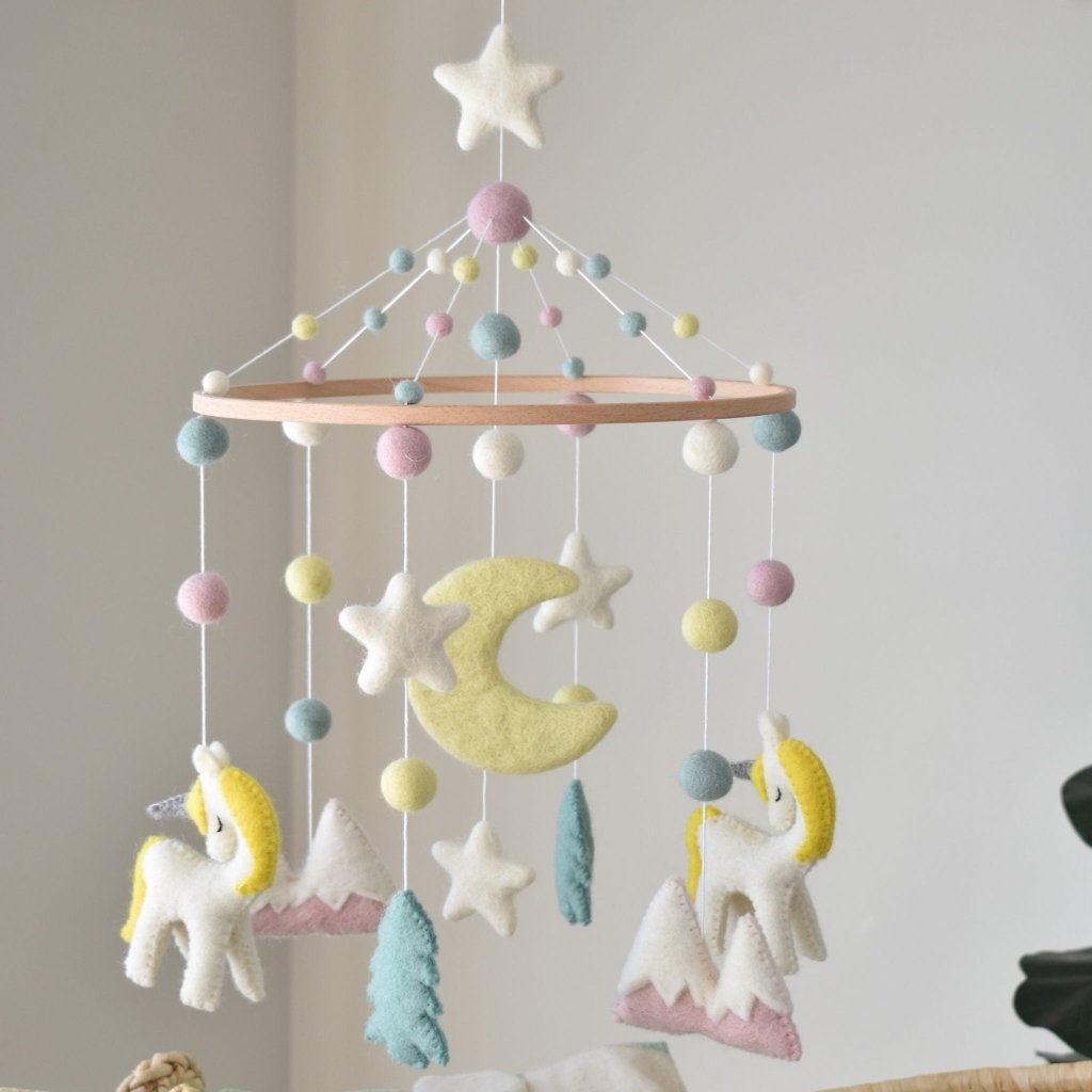 Yellow Unicorn Baby Mobile - Tik Tak Design Co.