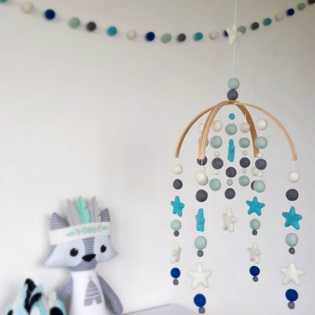 Blue Sky Baby Mobile - Tik Tak Design Co.