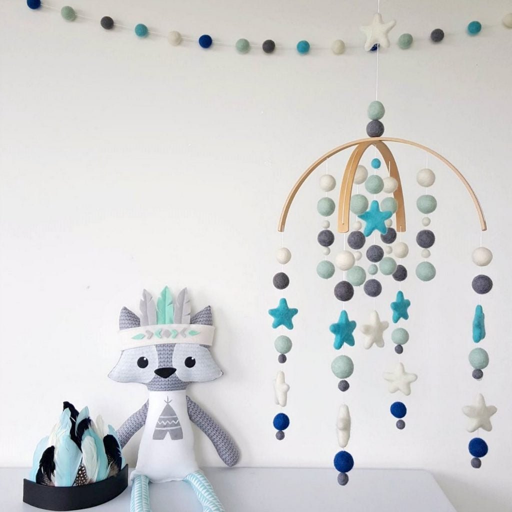 Blue Sky Baby Mobile - Tik Tak Design Co.