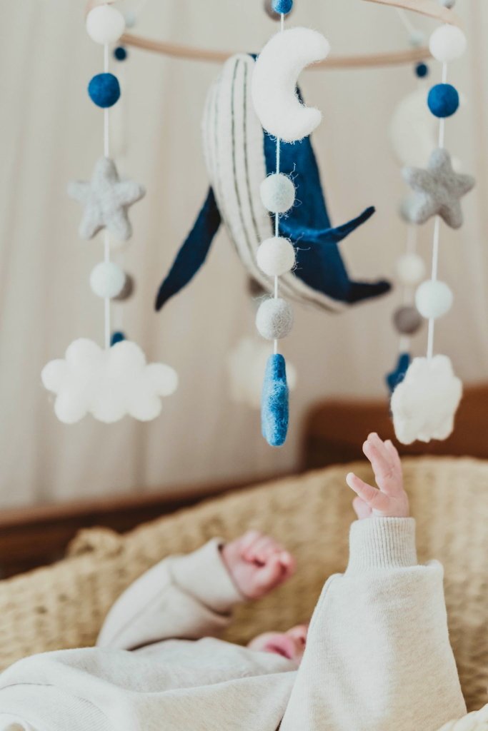Blue Whale Baby Mobile - Tik Tak Design Co.