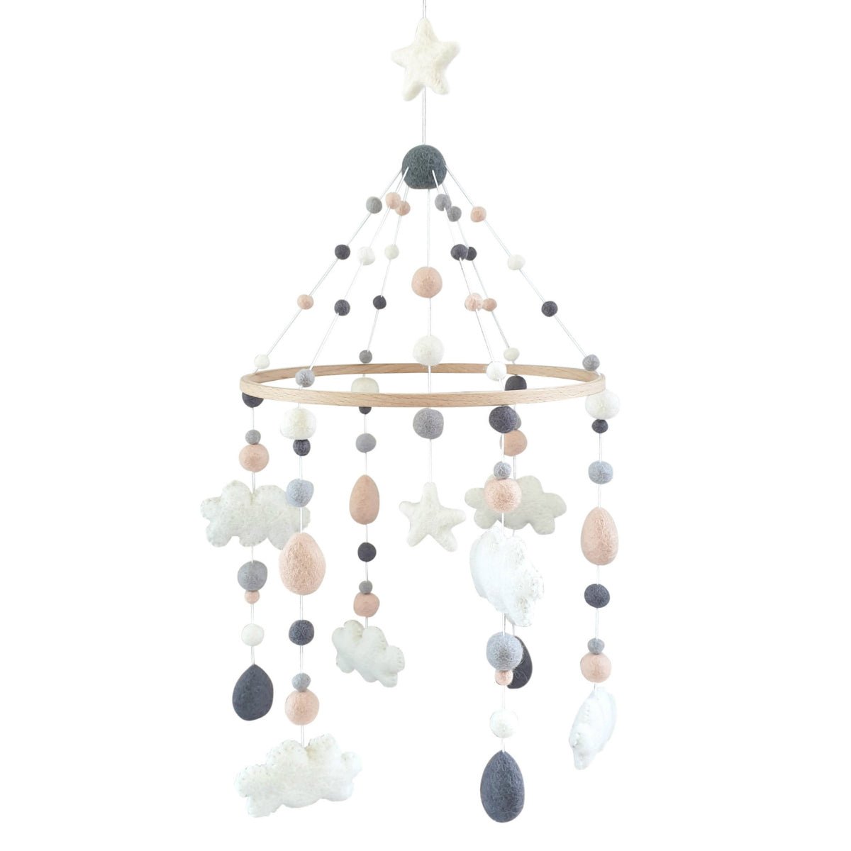 Briar Rose Cloud &amp; Raindrop Mobile - Tik Tak Design Co.