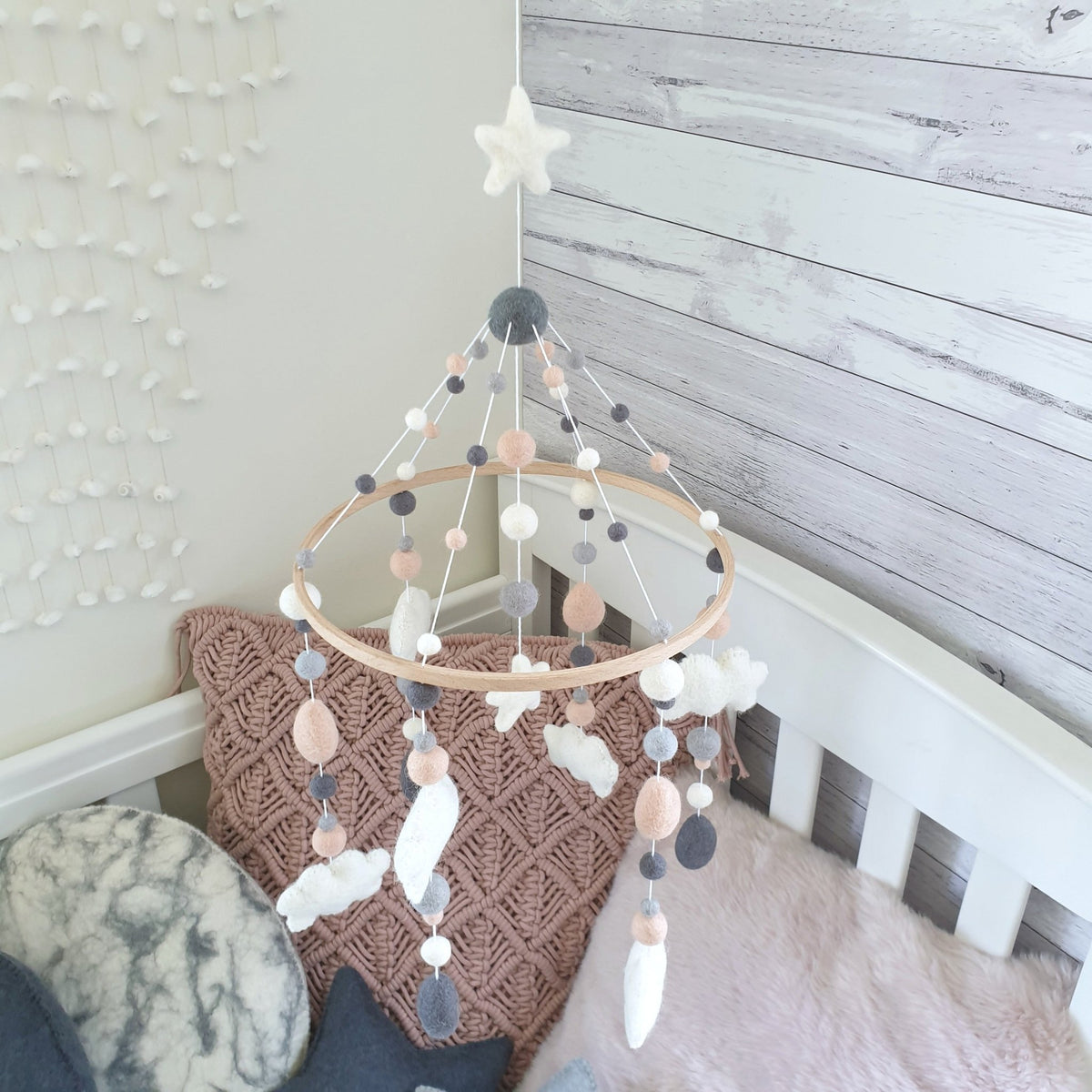 Briar Rose Cloud &amp; Raindrop Mobile - Tik Tak Design Co.