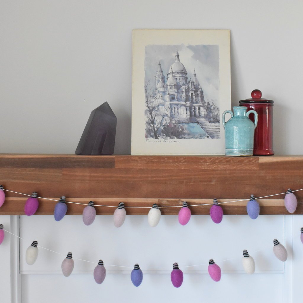 Christmas Lights Garland Lavender - Tik Tak Design Co.