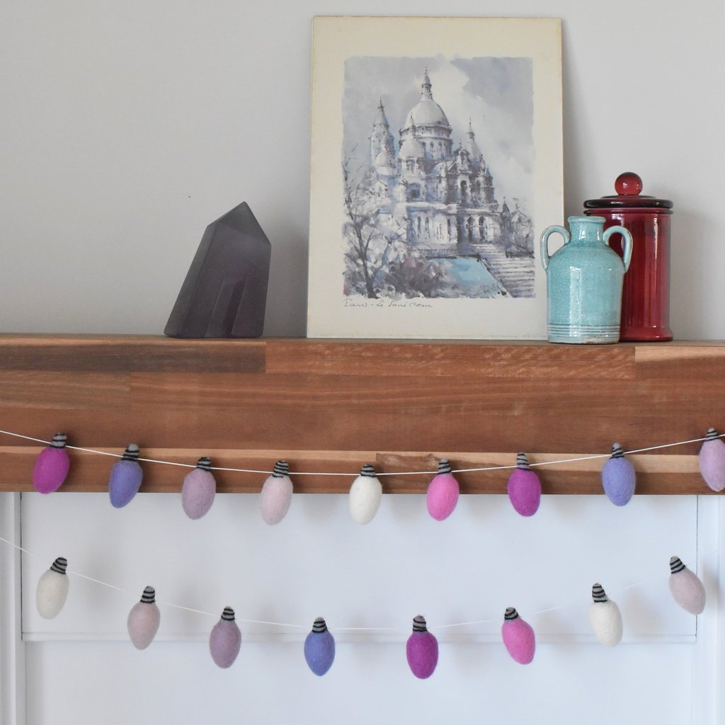 Christmas Lights Garland Lavender - Tik Tak Design Co.