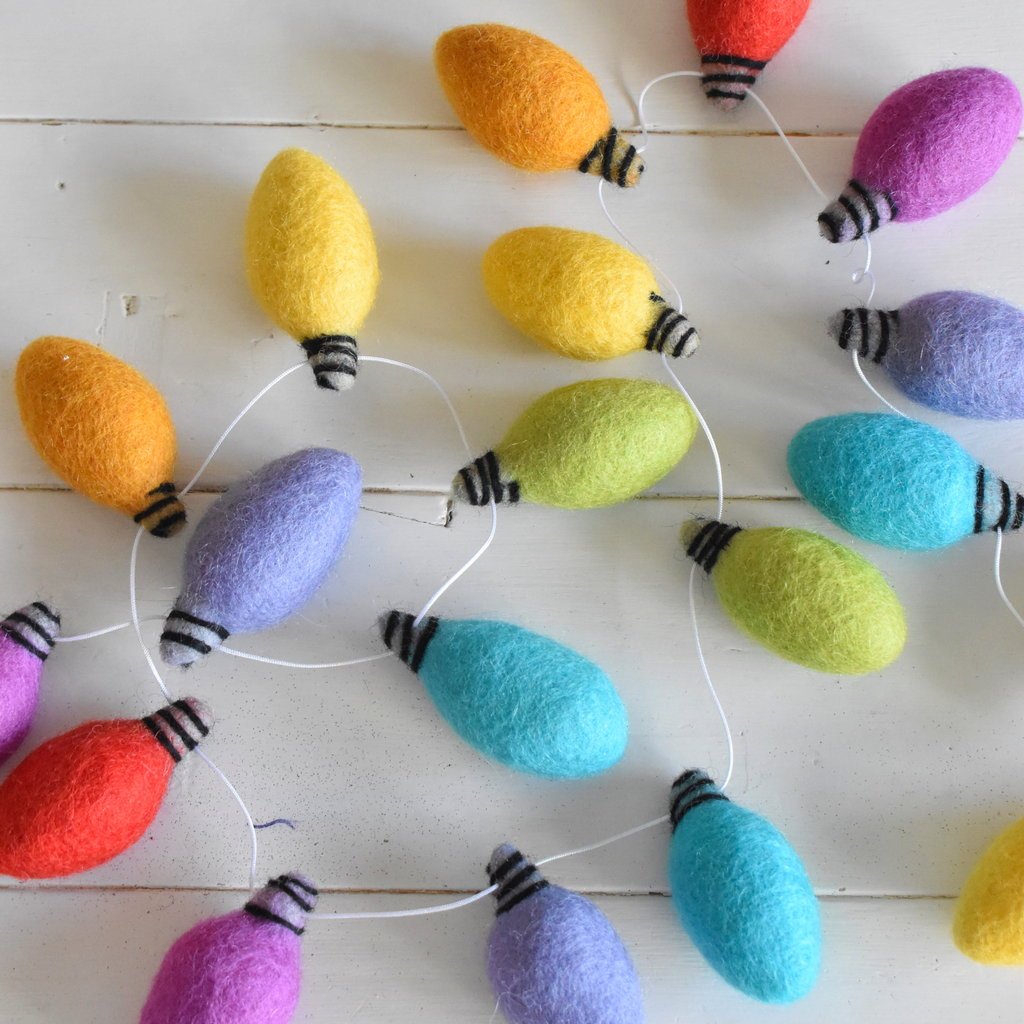 Christmas Lights Garland Rainbow - Tik Tak Design Co.