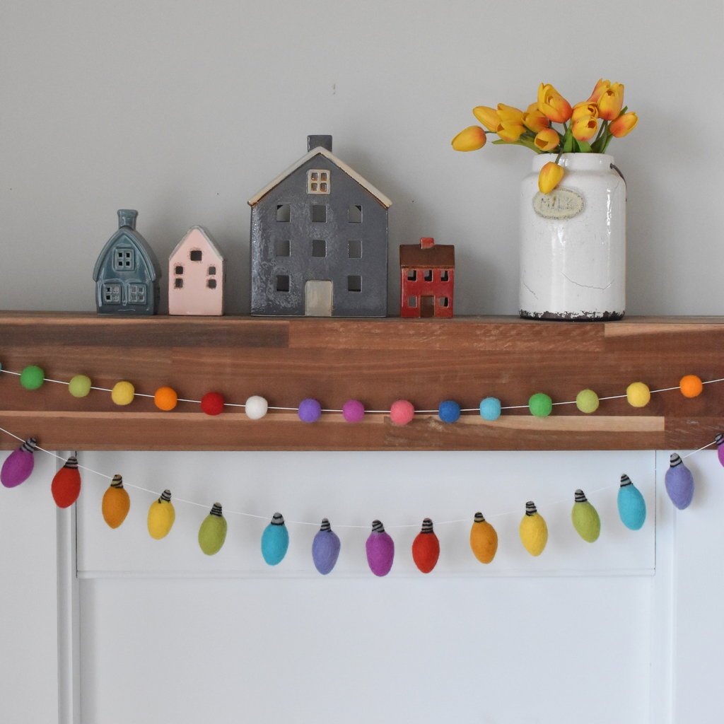 Christmas Lights Garland Rainbow - Tik Tak Design Co.