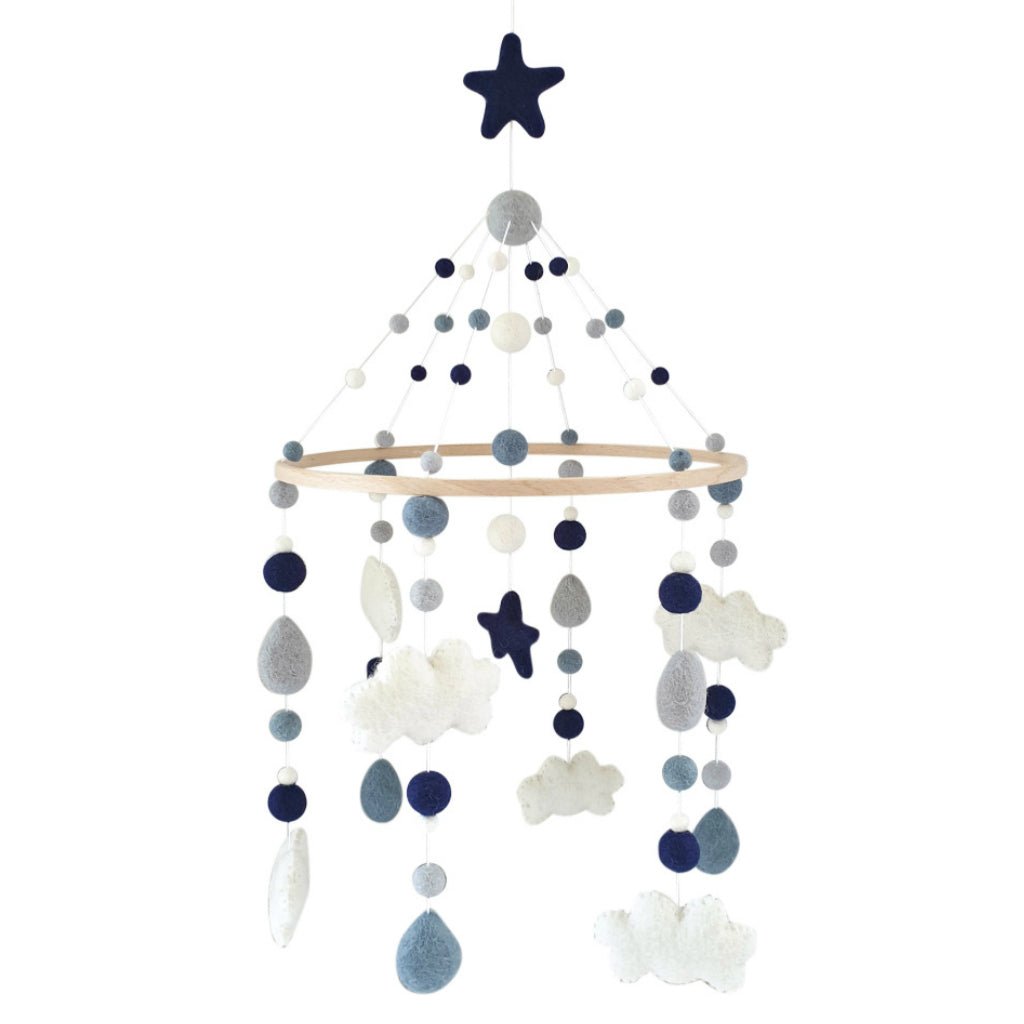 Dusk Cloud &amp; Raindrop Mobile - Tik Tak Design Co.