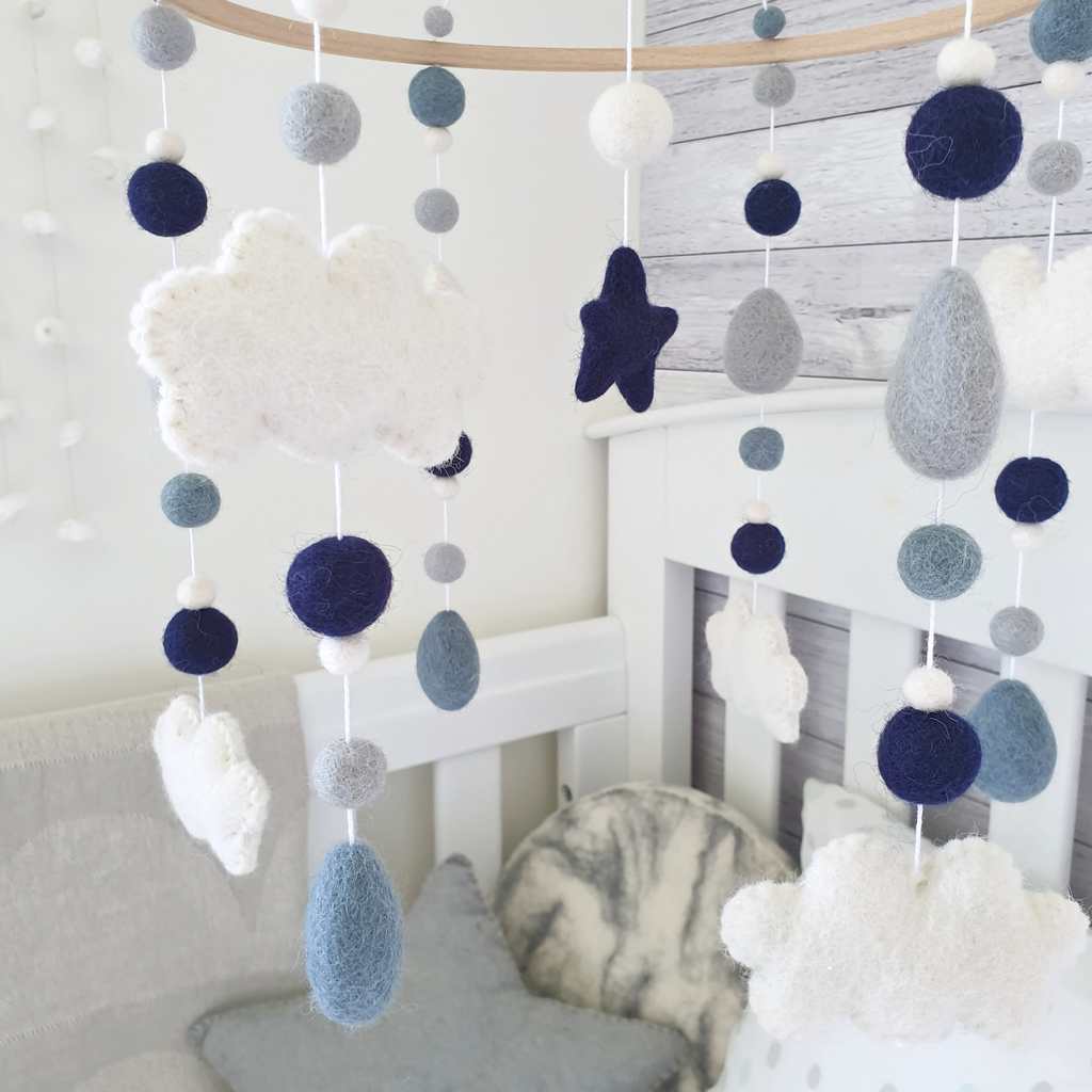 Dusk Cloud &amp; Raindrop Mobile - Tik Tak Design Co.