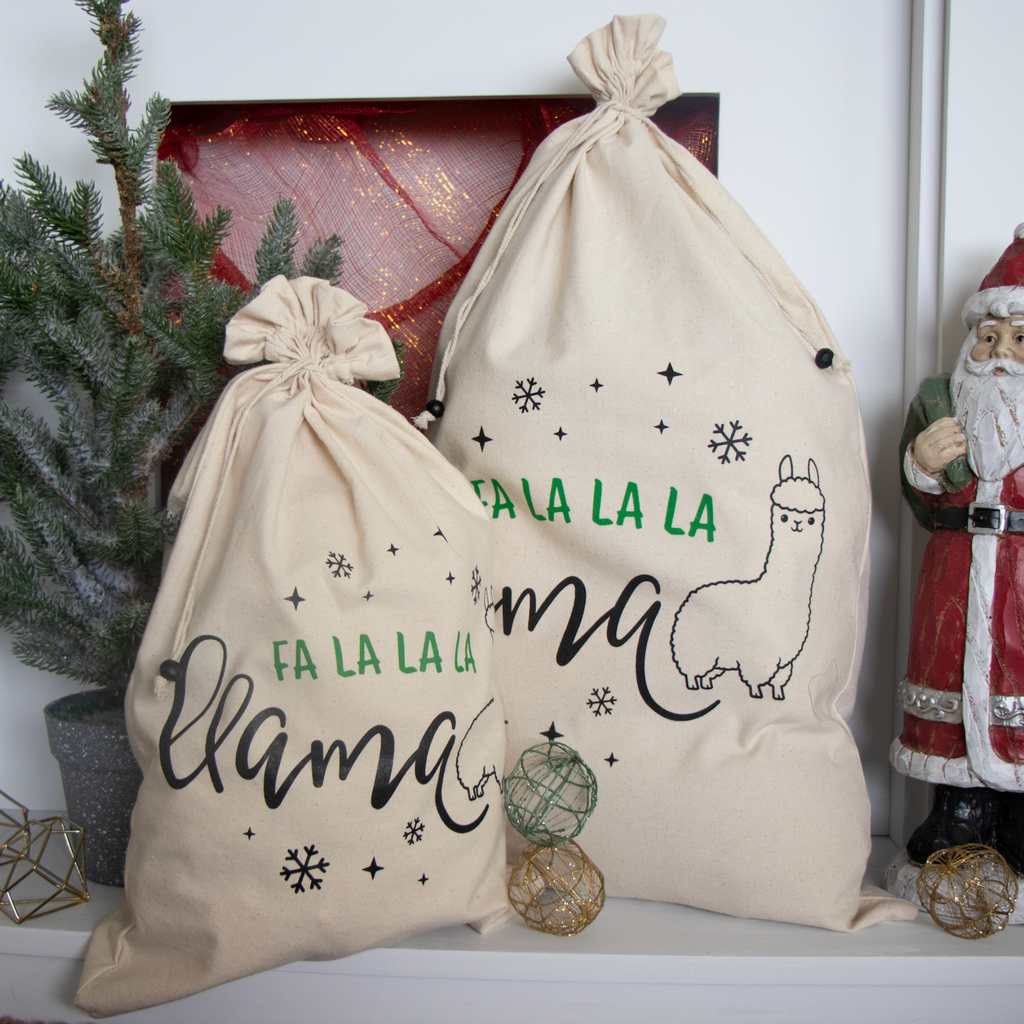 Fa La La La Llama Reusable Gift Bags - Tik Tak Design Co.