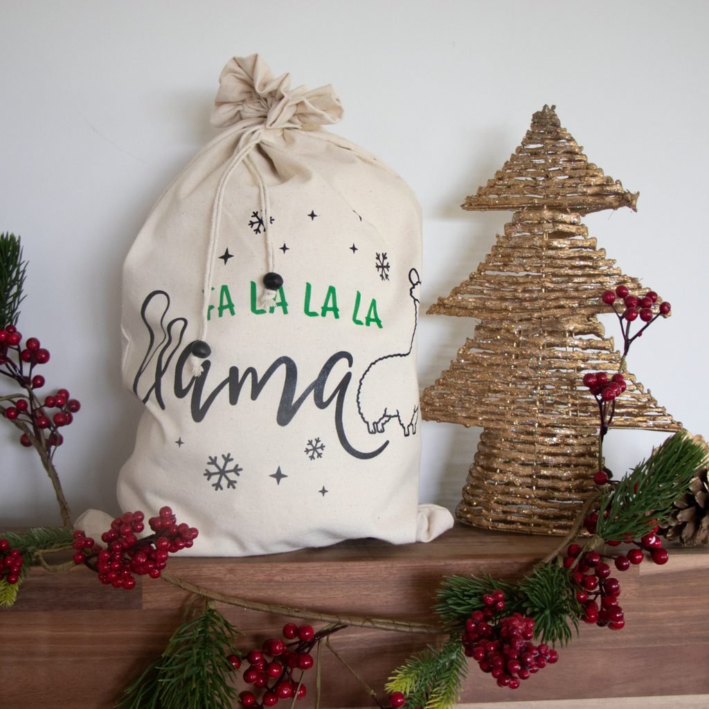 Fa La La La Llama Reusable Gift Bags - Tik Tak Design Co.