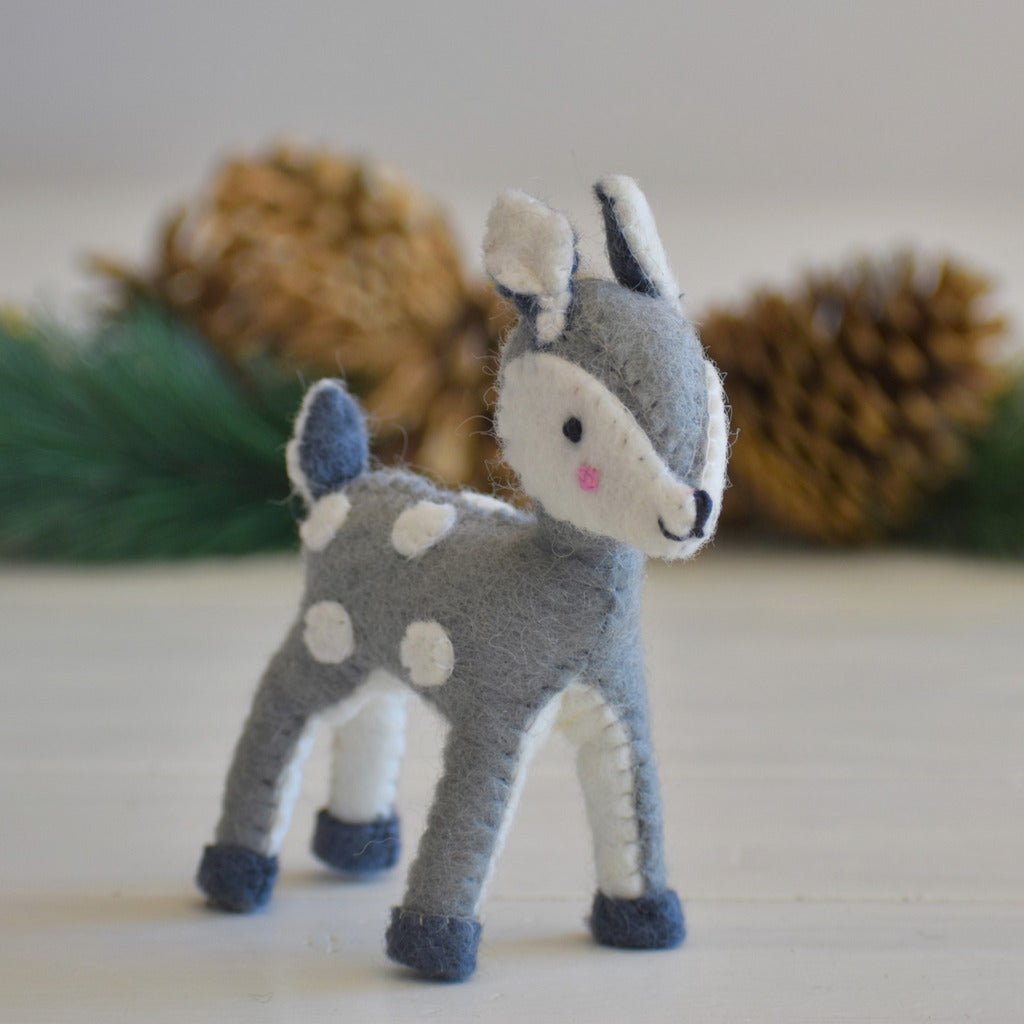 Felt Deer Decoration - Dove Grey - Tik Tak Design Co.