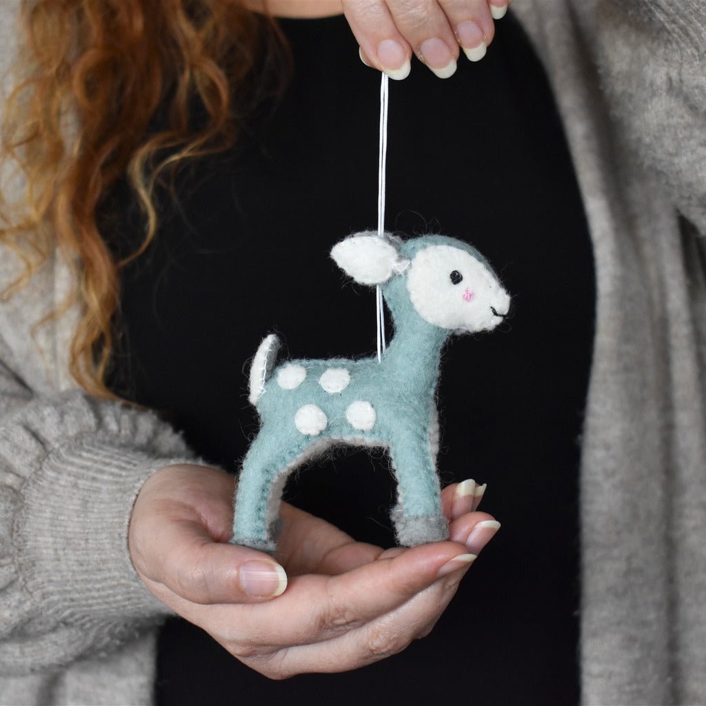 Felt Deer Decoration - Mint - Tik Tak Design Co.