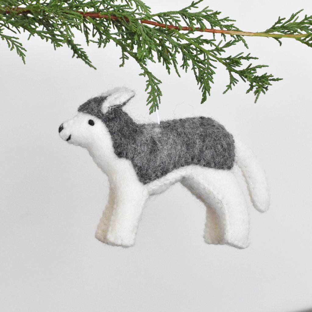 Felt Dog Decoration - Husky - Tik Tak Design Co.