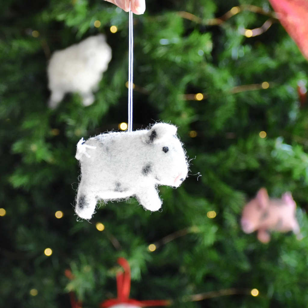 Felt Kunekune Pig Decoration - Tik Tak Design Co.