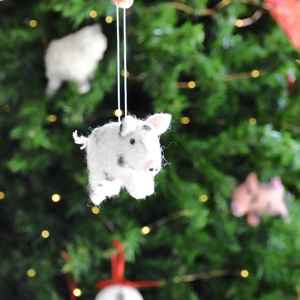 Felt Kunekune Pig Decoration - Tik Tak Design Co.