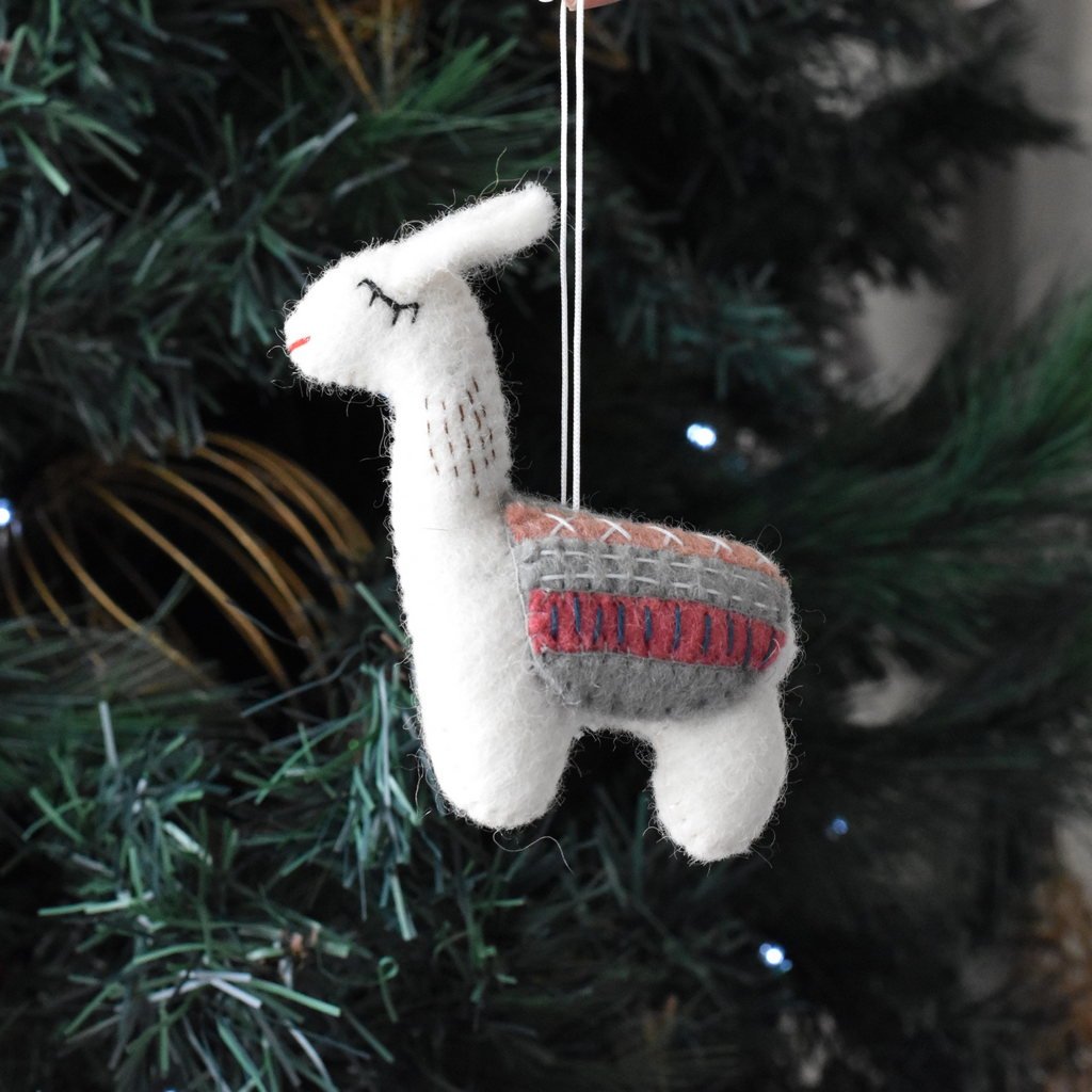 Felt Llama Decoration - Grey - Tik Tak Design Co.