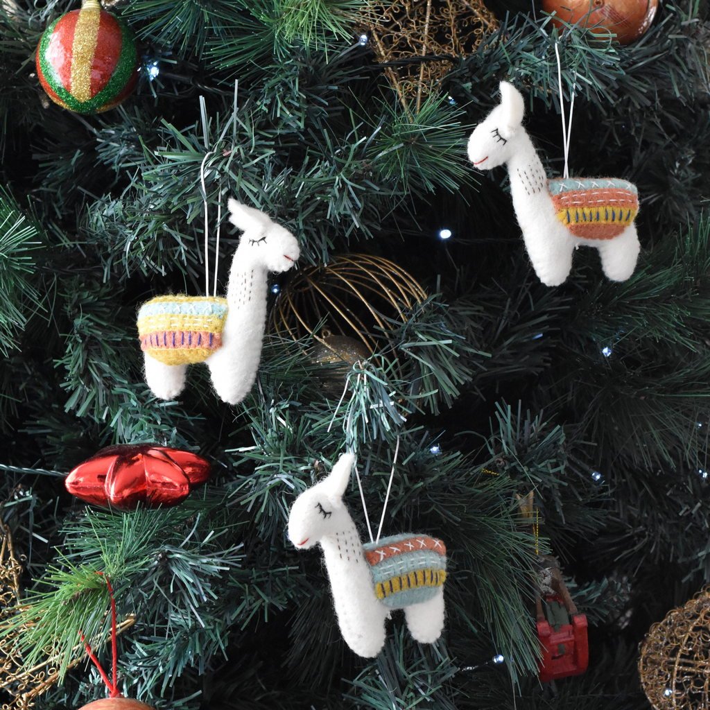 Felt Llama Decoration - Mint - Tik Tak Design Co.