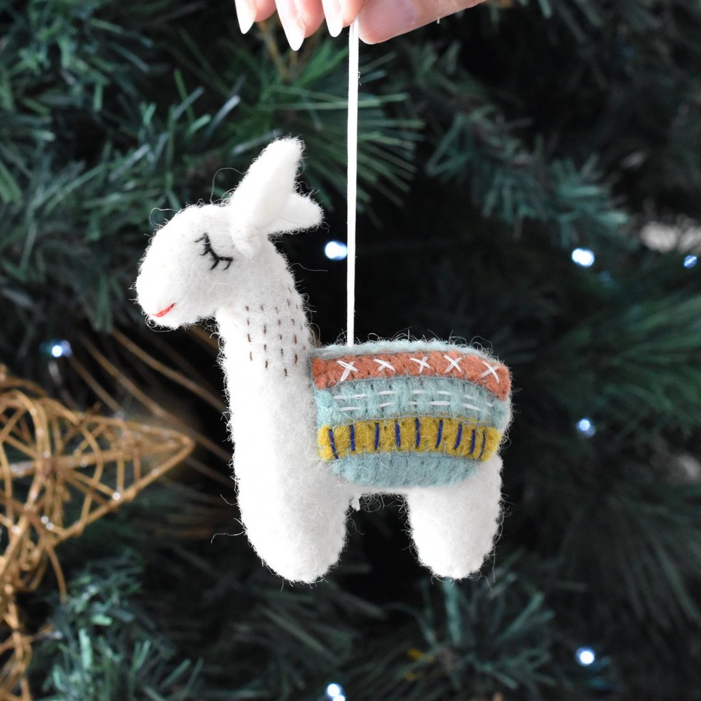 Felt Llama Decoration - Mint - Tik Tak Design Co.