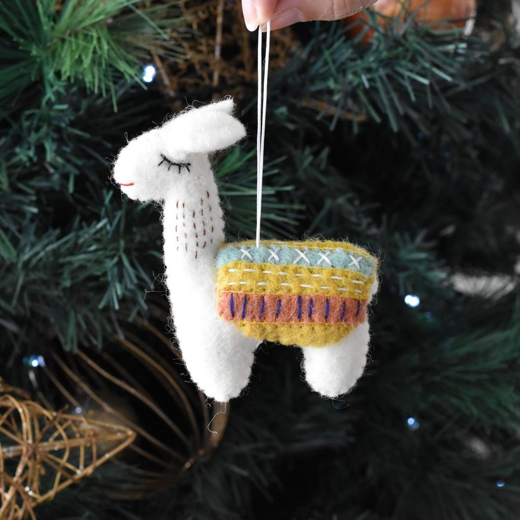 Felt Llama Decoration - Mustard - Tik Tak Design Co.
