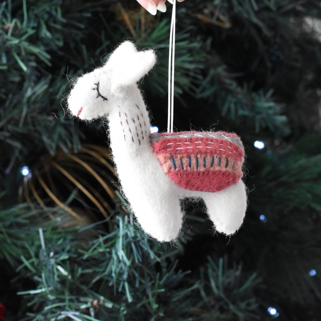 Felt Llama Decoration - Raspberry - Tik Tak Design Co.