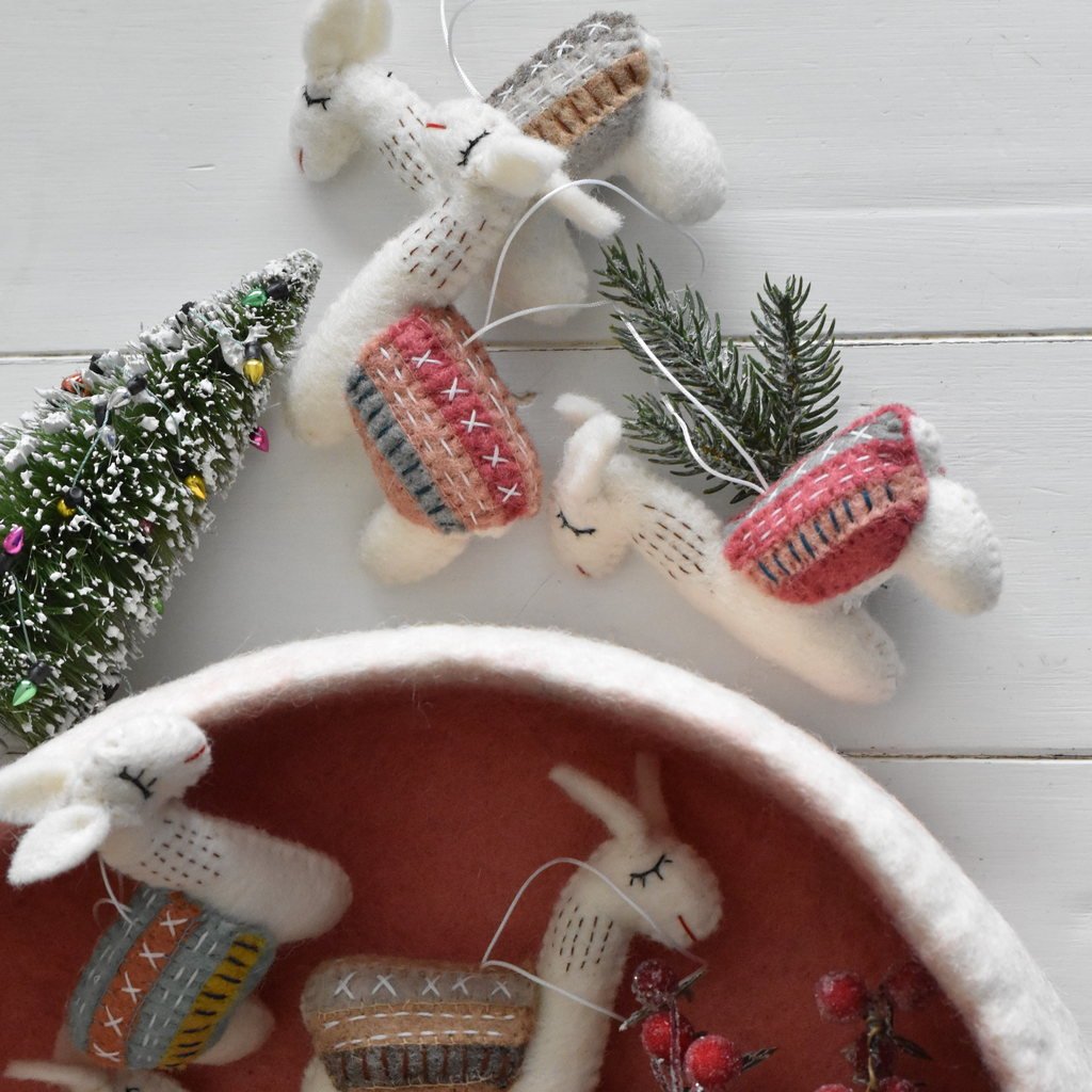 Felt Llama Decoration - Rose Pink - Tik Tak Design Co.