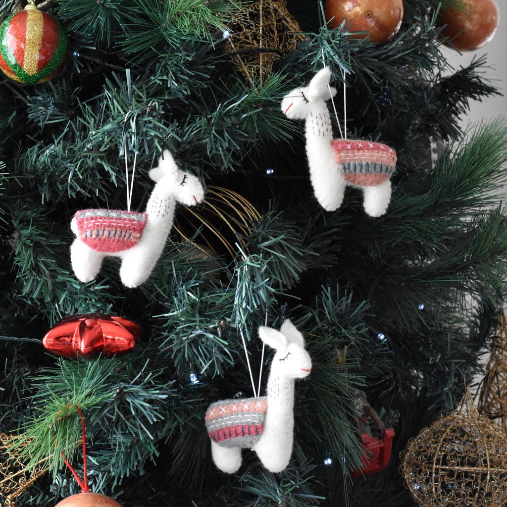 Felt Llama Decoration - Rose Pink - Tik Tak Design Co.