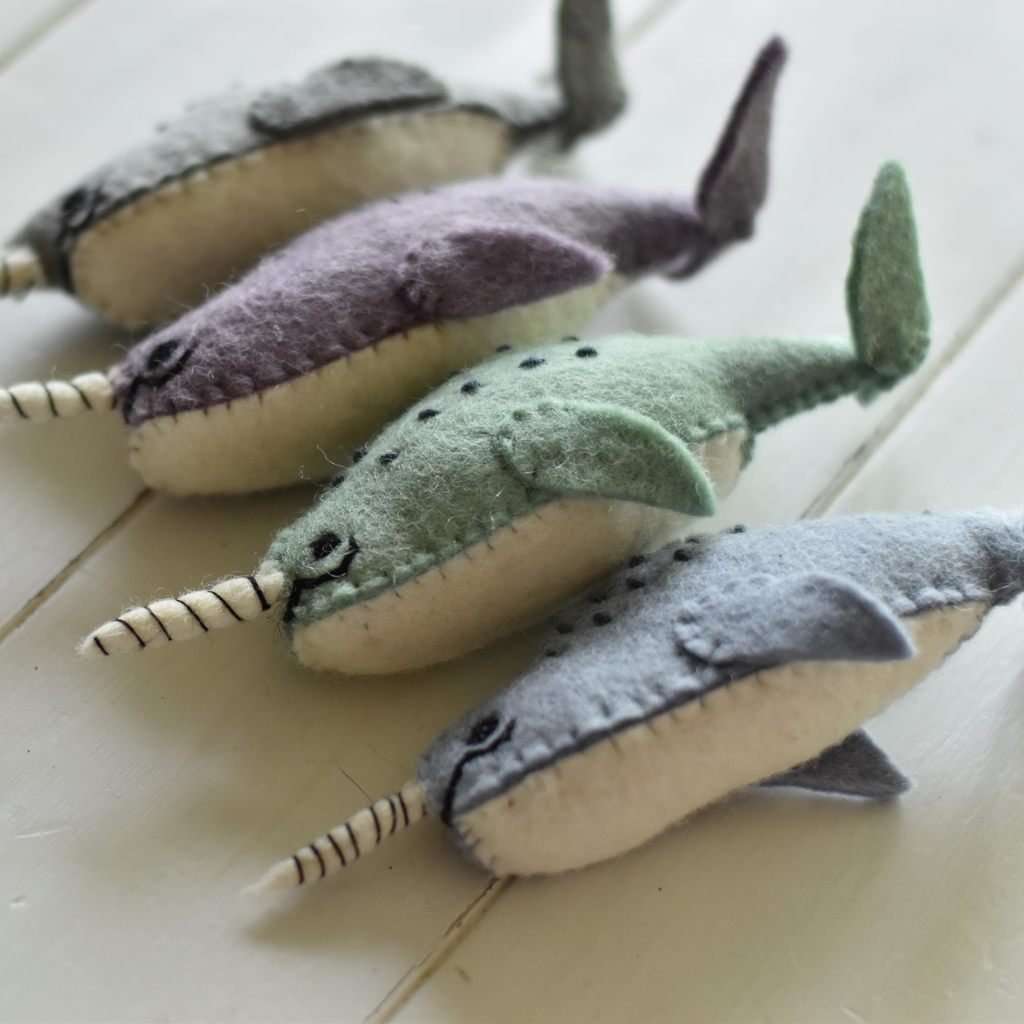 Felt Narwhal Decoration - Lilac - Tik Tak Design Co.