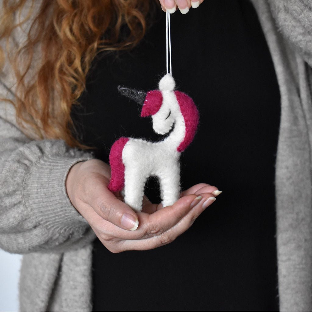 Felt Unicorn Decoration - Fuchsia - Tik Tak Design Co.