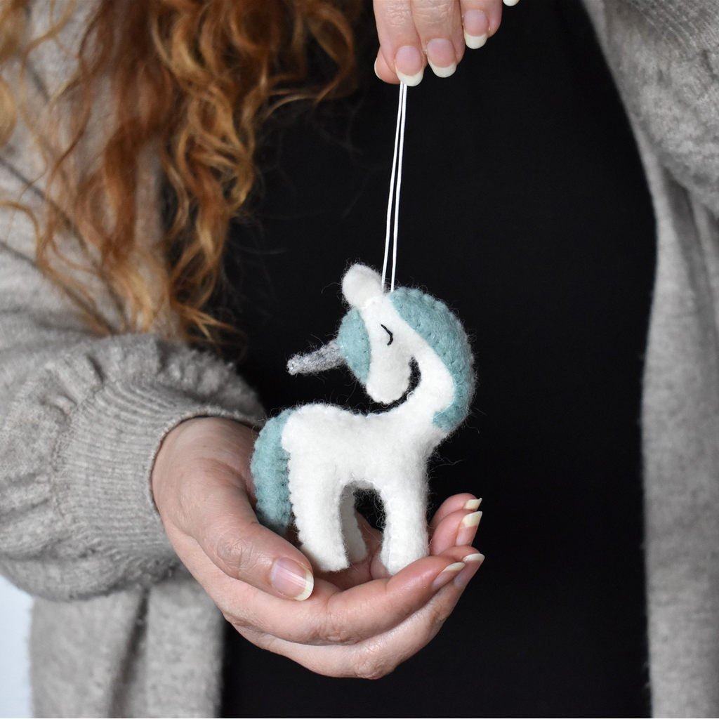 Felt Unicorn Decoration - Mint - Tik Tak Design Co.